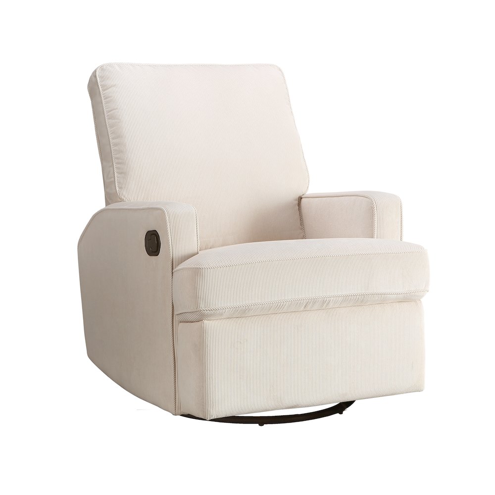 Tucker Swivel Recliner in Ivory Stripe. Picture 1