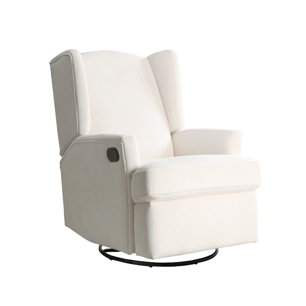 Hemingway Swivel Recliner in Ivory Stripe. Picture 2