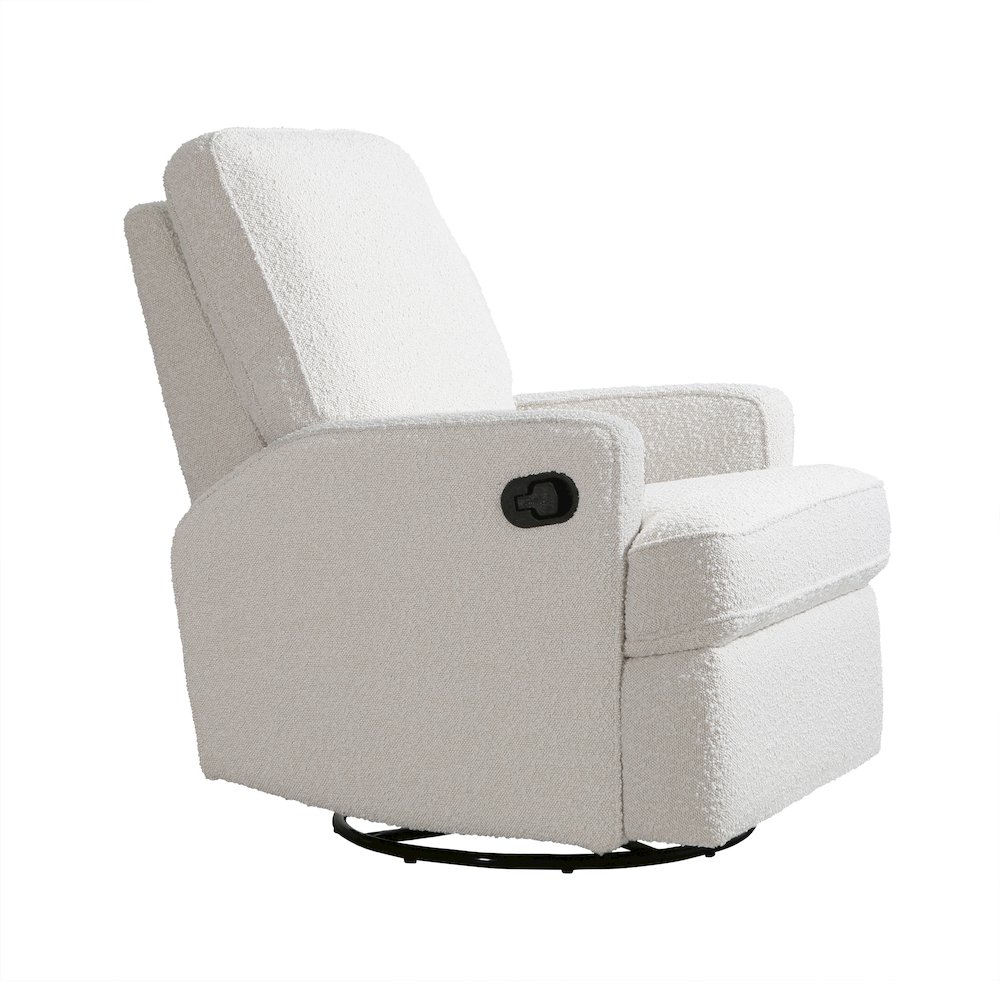 Tucker Swivel Recliner in Cream Boucle. Picture 1