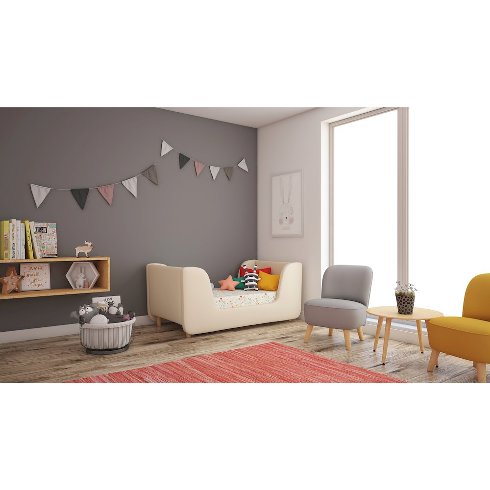 Bodhi Upholstered Toddler Bed in Almond. Picture 3