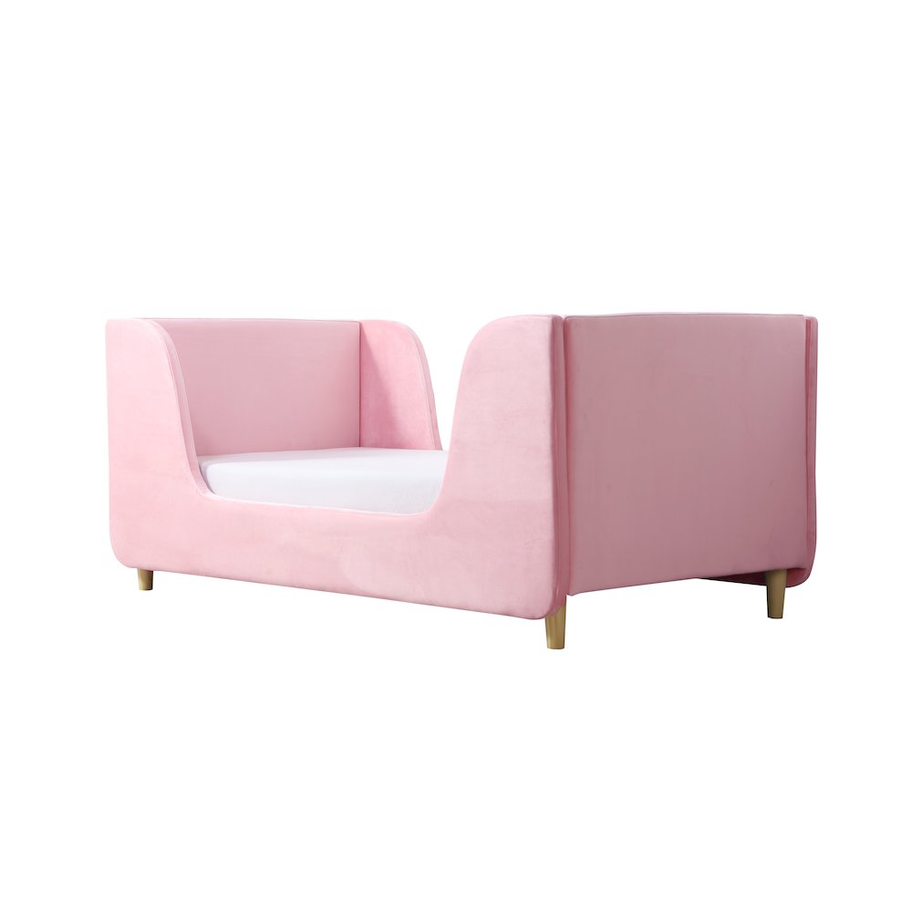 Bodhi Upholstered Toddler Bed in Pink. Picture 2