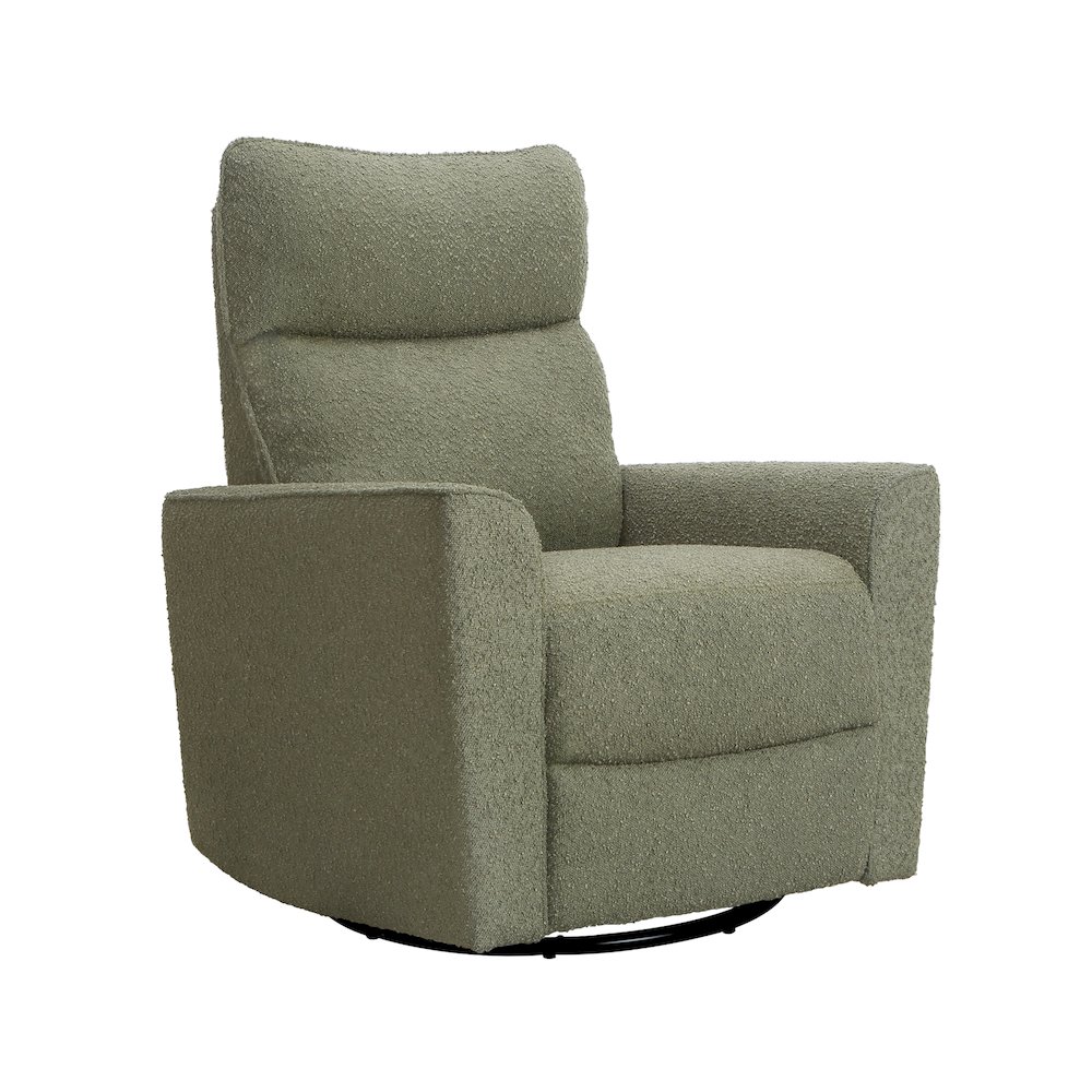 Soho Swivel Glider in Sage Boucle. Picture 1