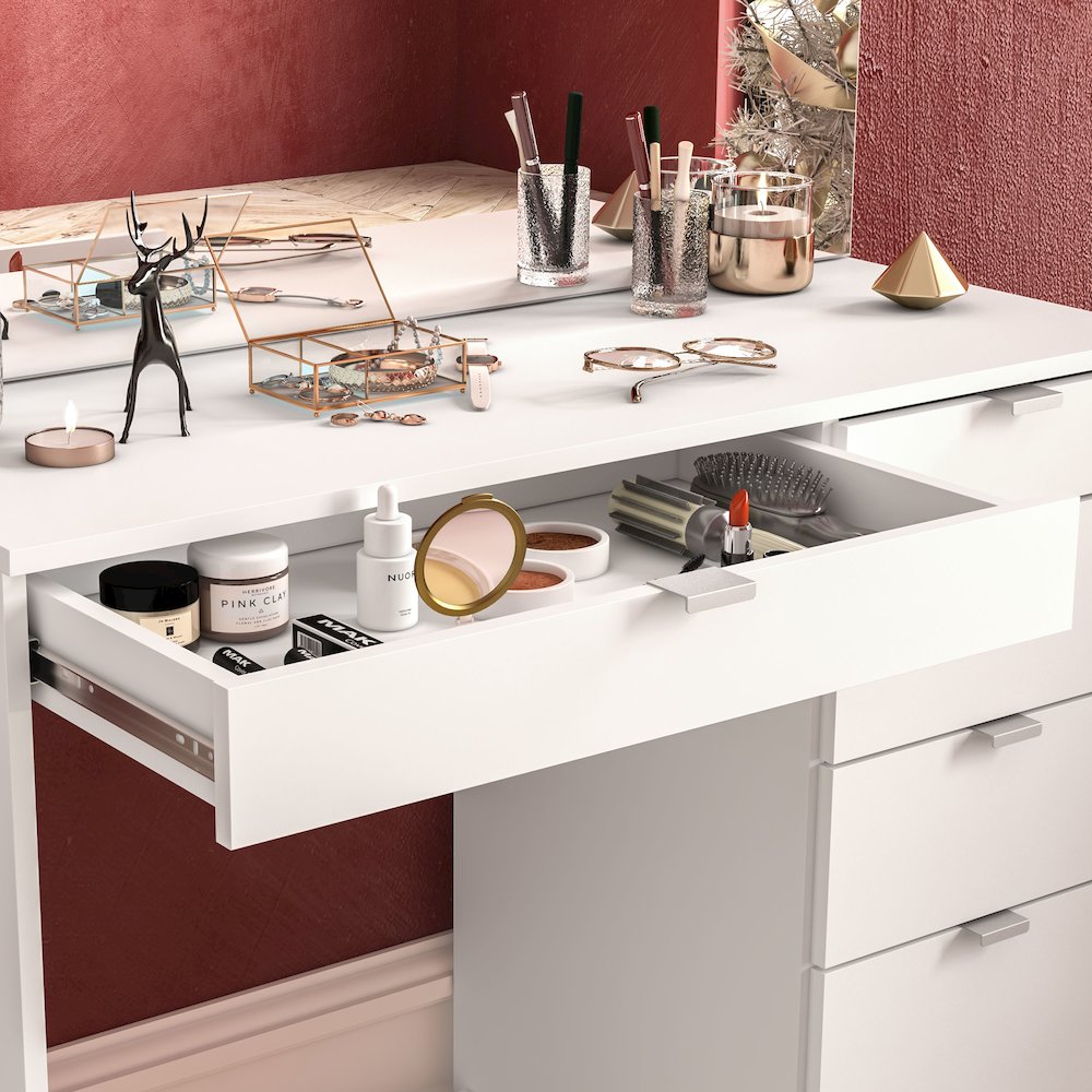 Polifurniture Linden Modern Bedroom Vanity, White. Picture 3