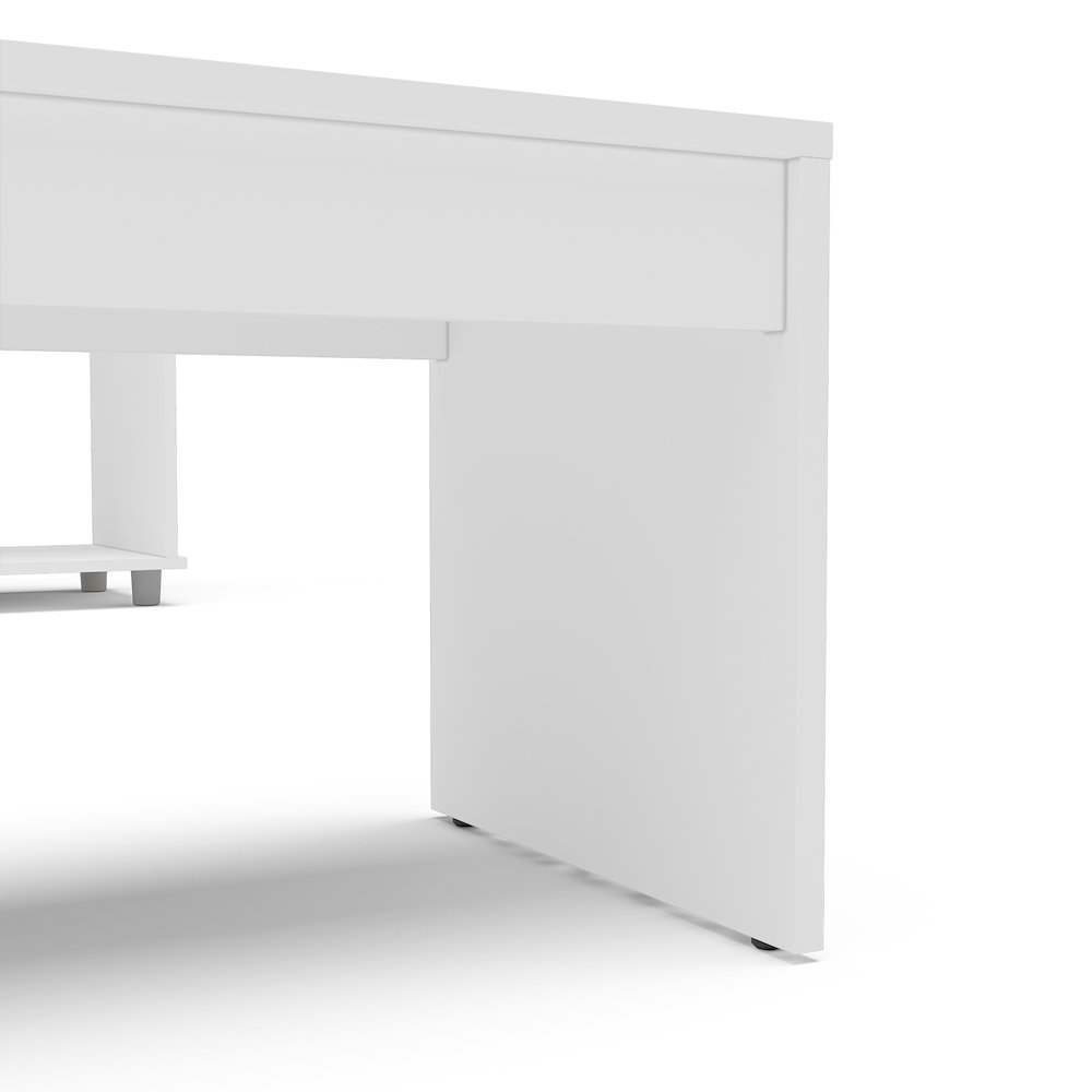 Polifurniture 2 Piece Living Room with TV Stand and Coffee Table, White. Picture 5