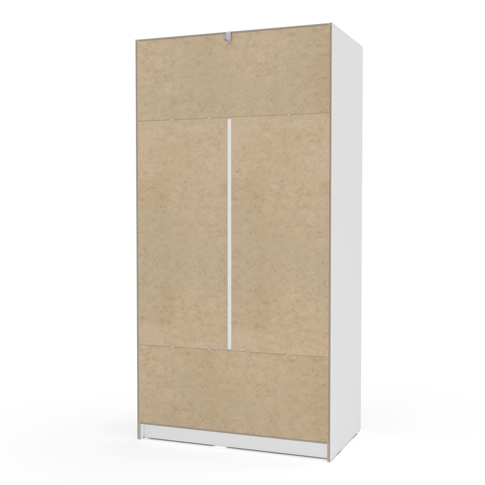 Polifurniture Denmark Bedroom Armoire with 2 Sliding Doors, White. Picture 11