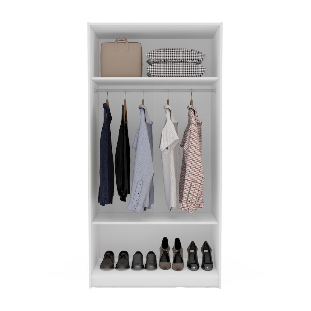 Polifurniture Denmark Bedroom Armoire with 2 Sliding Doors, White. Picture 9