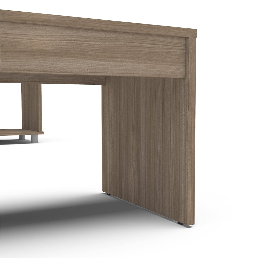 Polifurniture 2 Piece Living Room Set with TV Stand and Coffee Table, Walnut. Picture 5