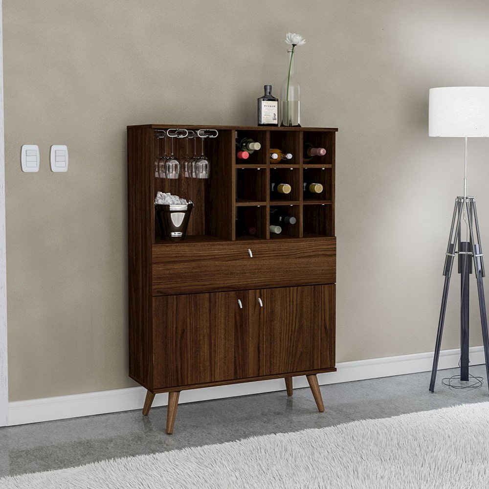 Polifurniture Salamanca Bar Cabinet, Walnut. Picture 9