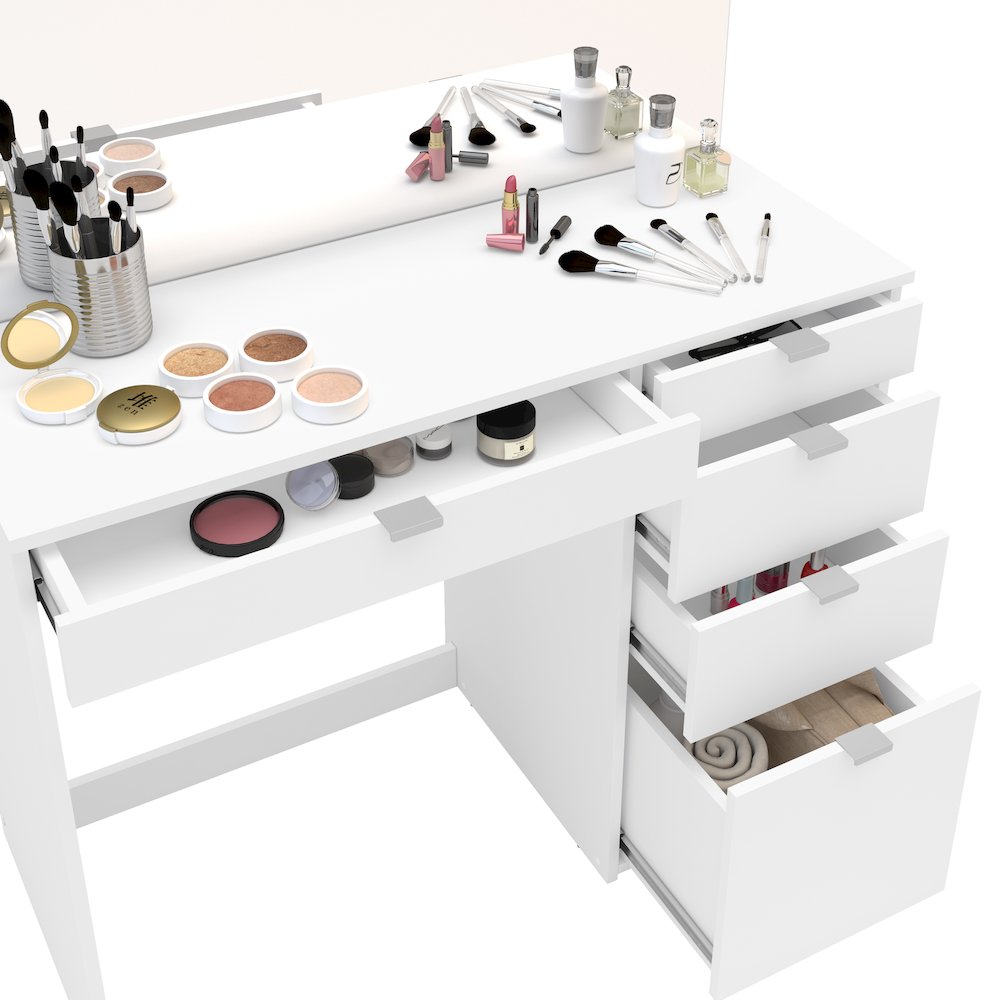 Polifurniture Linden Modern Bedroom Vanity, White. Picture 9
