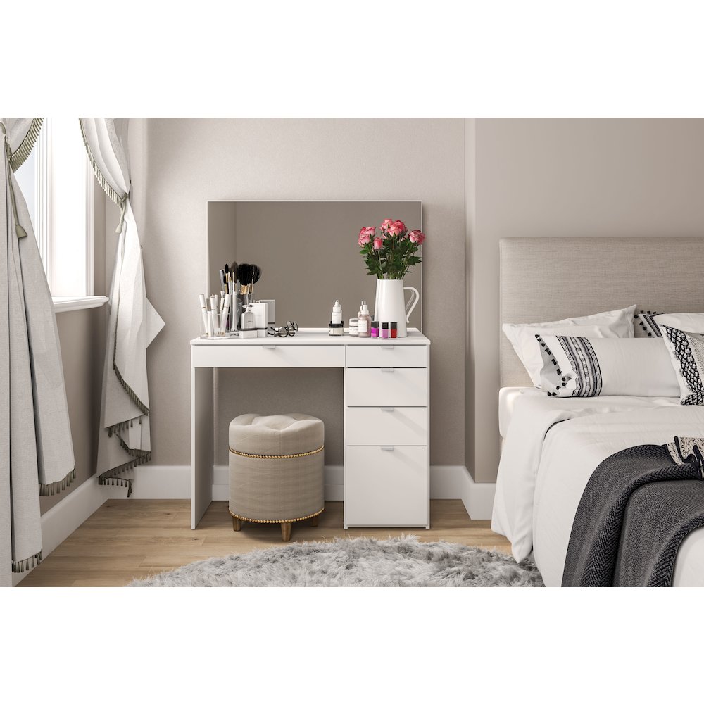 Polifurniture Linden Modern Bedroom Vanity, White. Picture 5