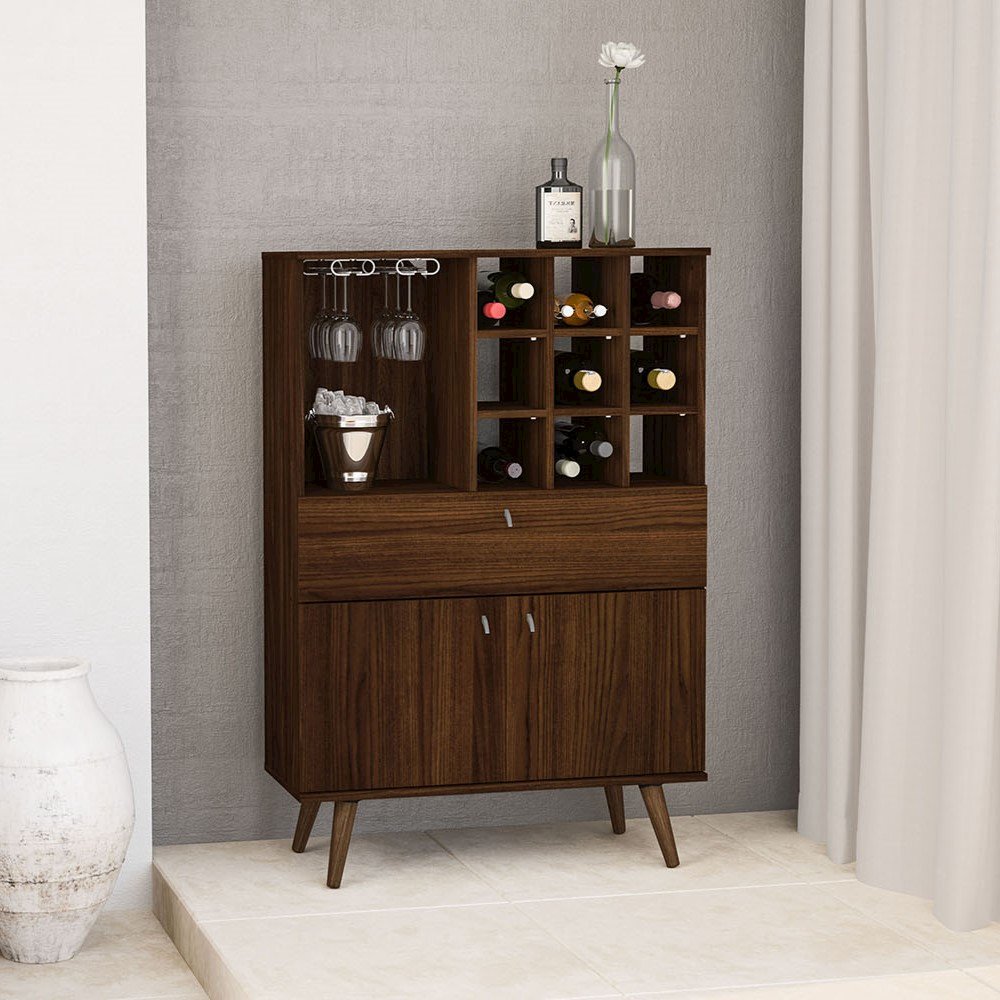 Polifurniture Salamanca Bar Cabinet, Walnut. Picture 8