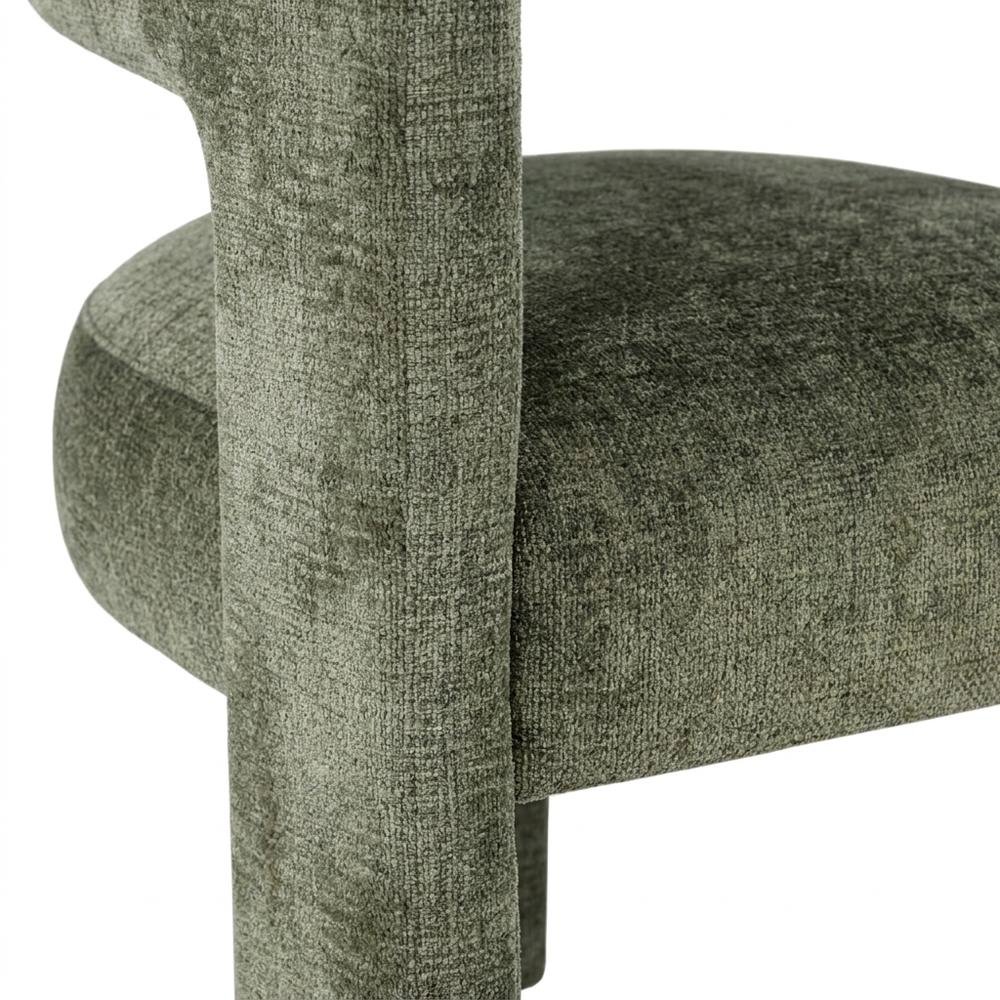 Jacquard Modern Accent Armchair, Sculptural Frame, Forest, Set of 4. Picture 7