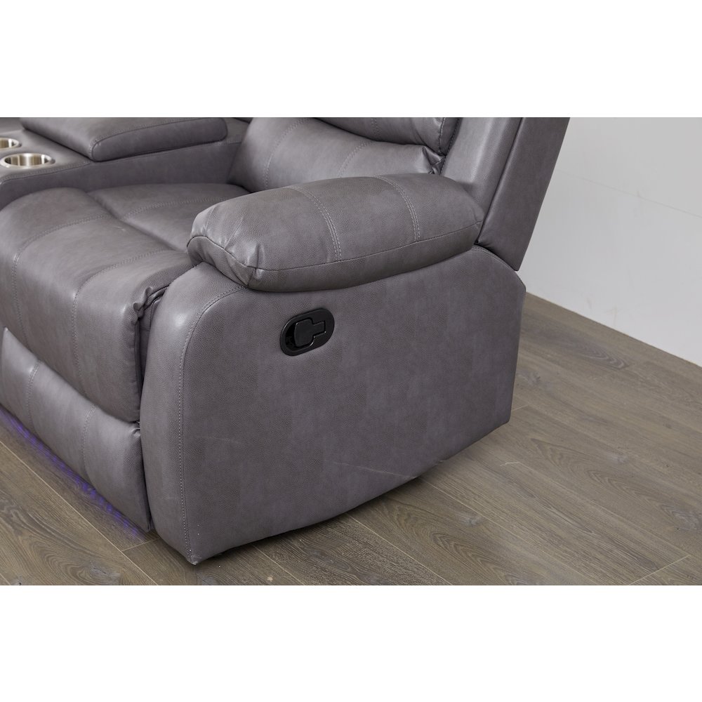 Faux Leather Manual Reclining Sofa Set – 2-Piece Home Theater Seating. Picture 4