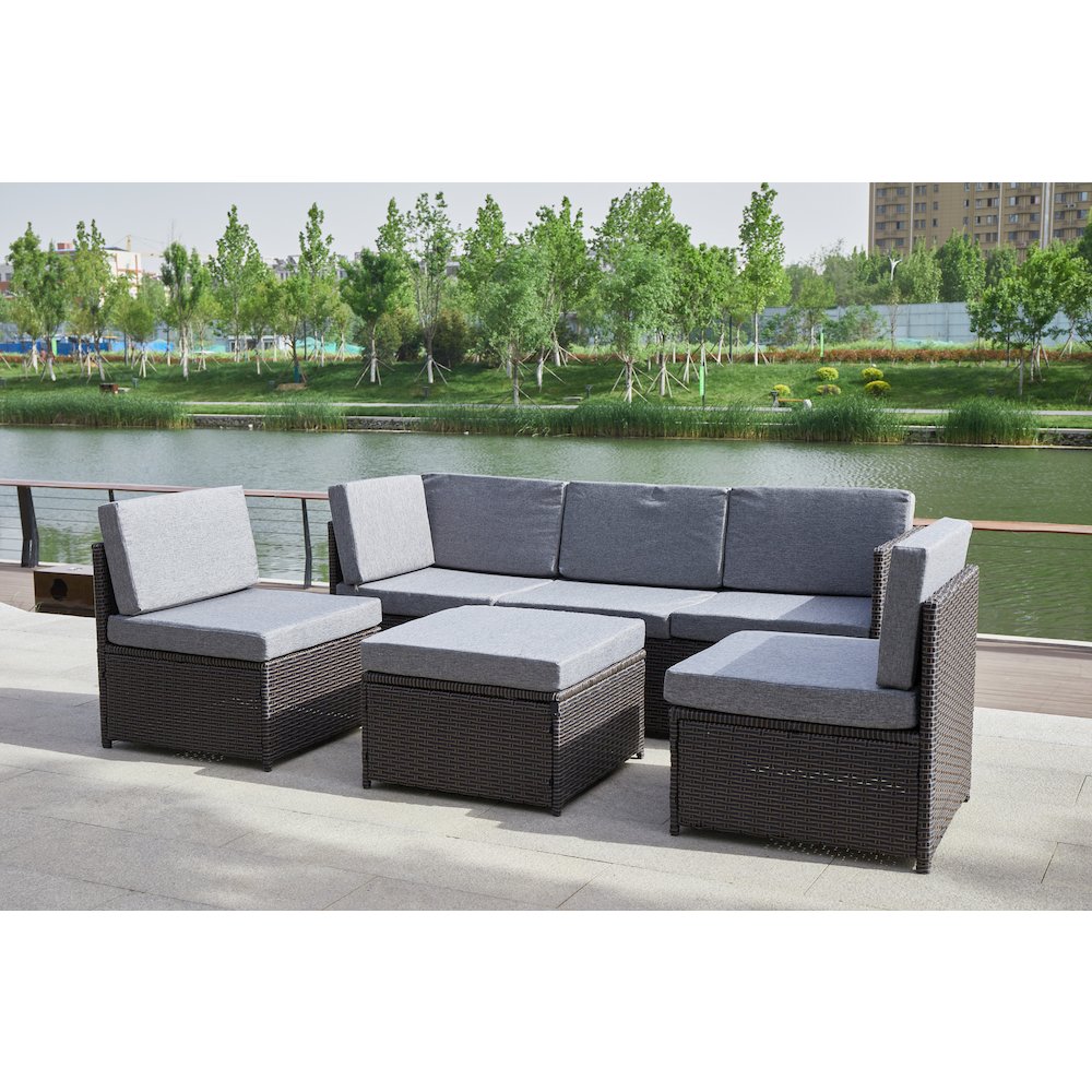 4-Piece Wicker Patio Furniture Sets Outdoor Sectional Sofa Set Sectional. Picture 8