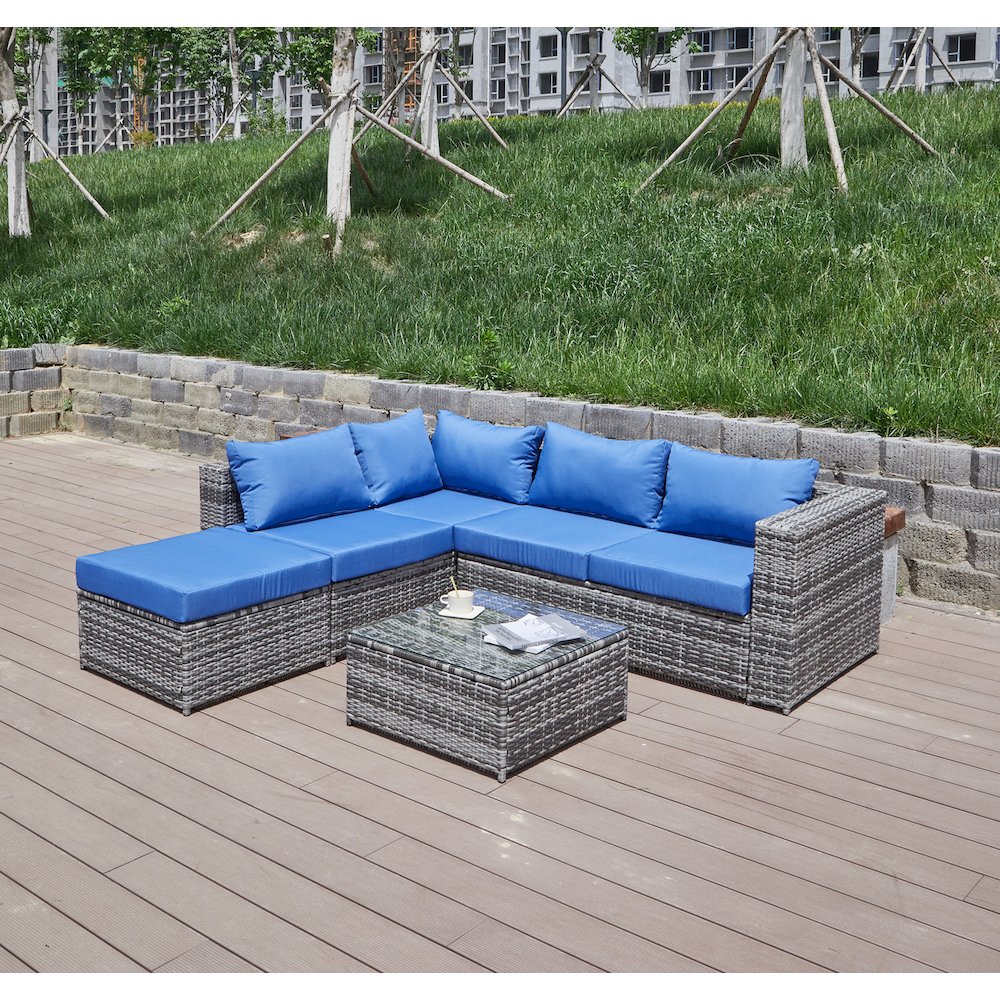 Nazimi 86'' Outdoor Patio Sectional. Picture 3