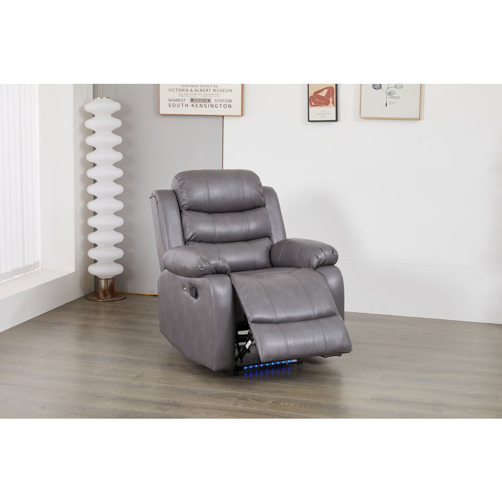 Luxury Faux Leather Recliner Chair with LED Lights. Picture 2