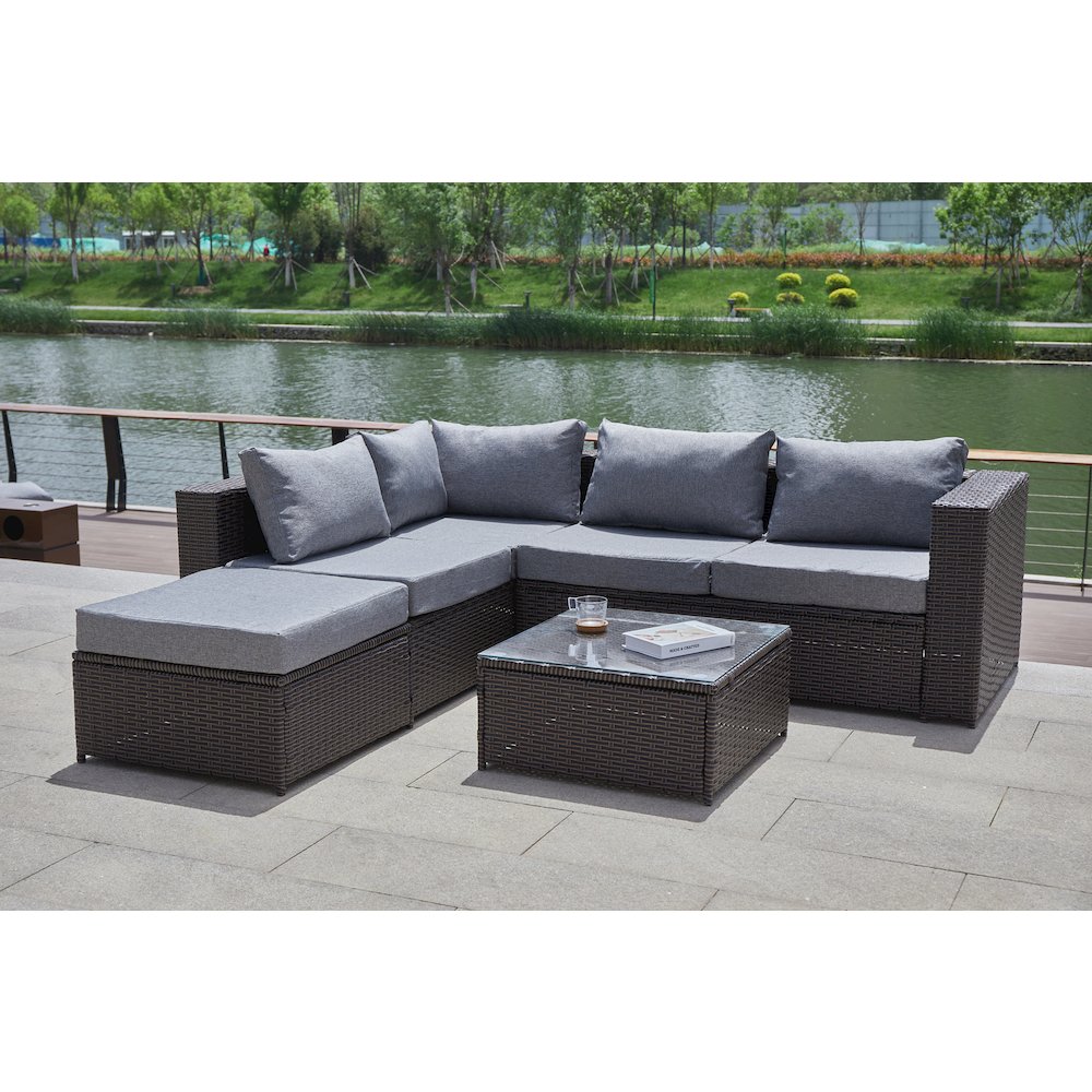 Nazimi 86'' Outdoor Patio Sectional. Picture 12