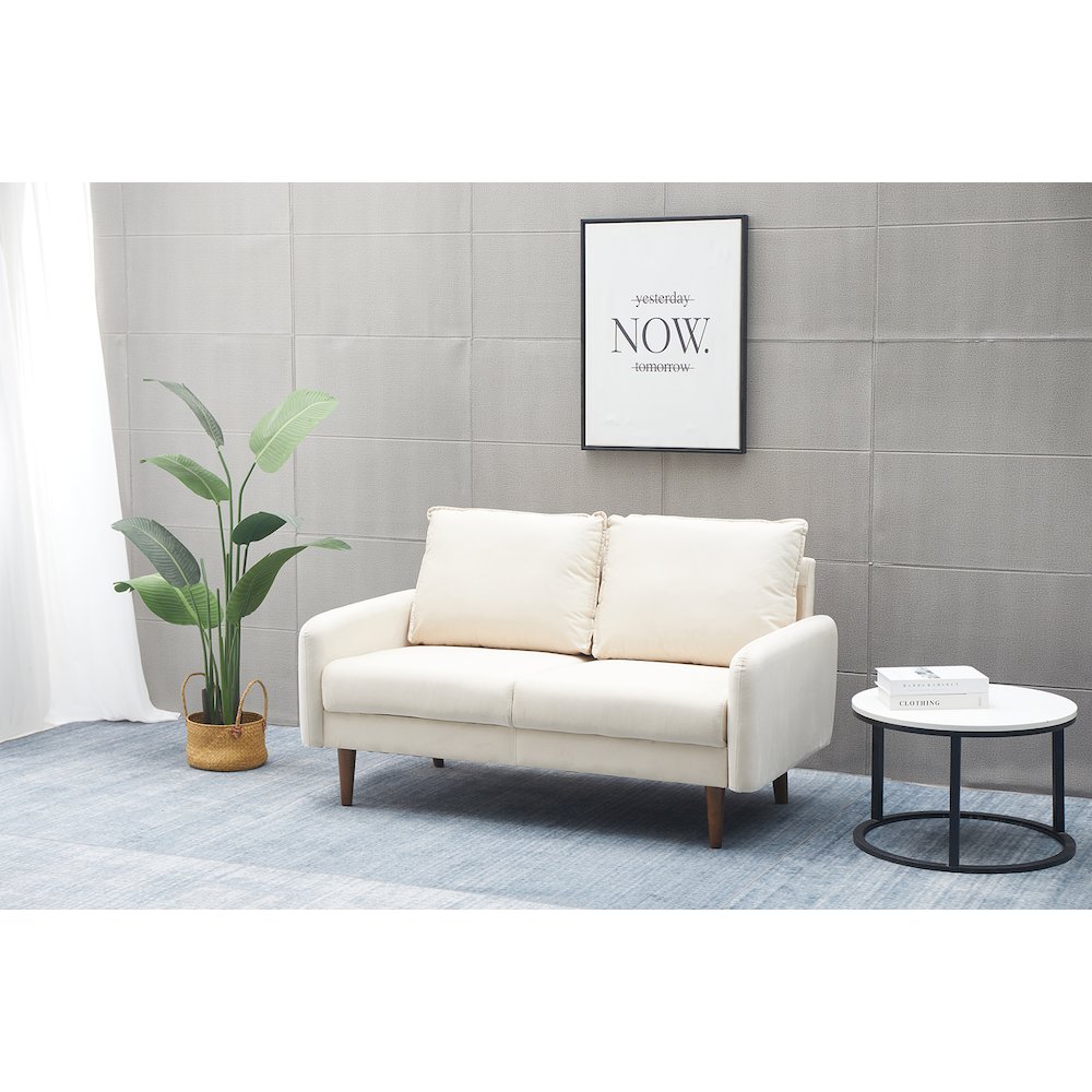Jadier Velvet Living Room Loveseat. Picture 4
