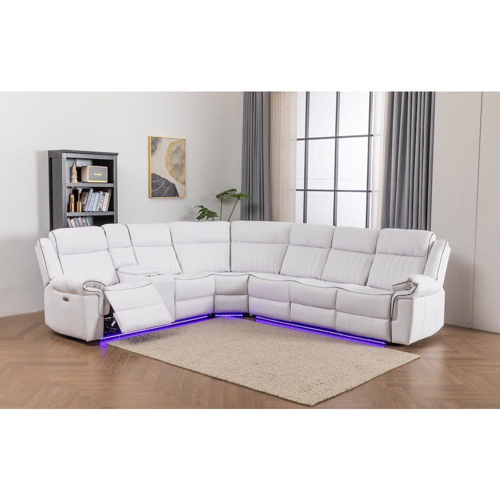 Raonne 3 - Piece Vegan Leather Power Reclining Sectional. Picture 2
