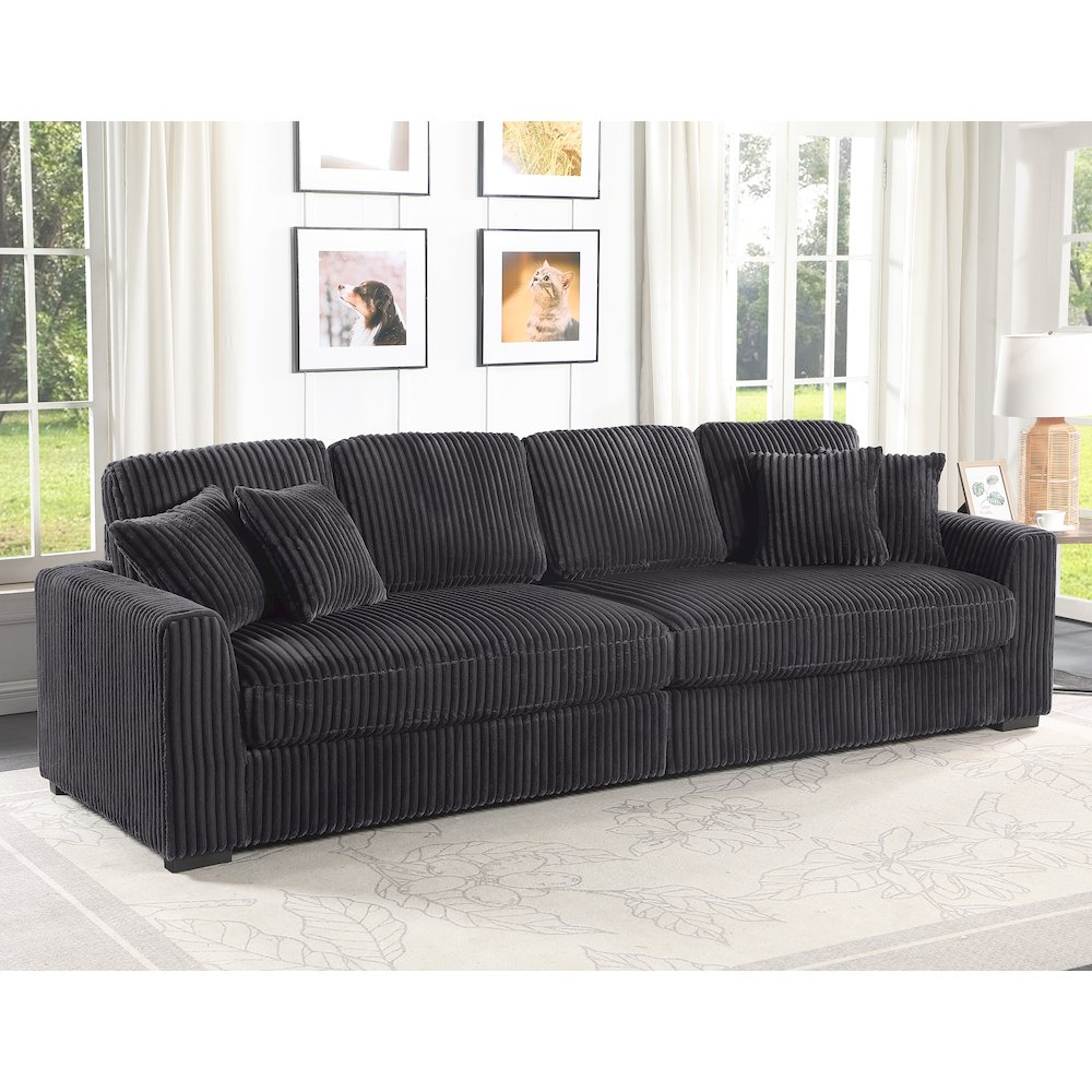 Oversized 111 Inch Wide Corduroy 3pc Sectional. Picture 2