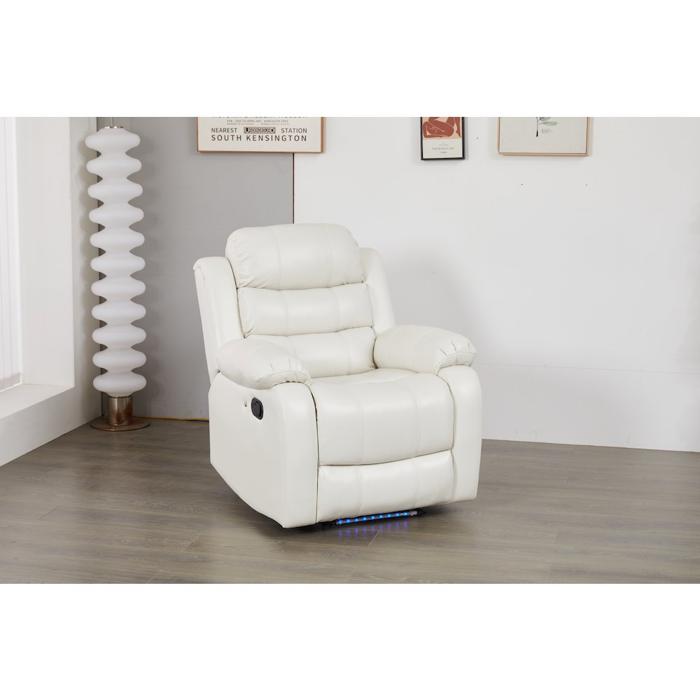 Luxury Faux Leather Recliner Chair with LED Lights. Picture 5