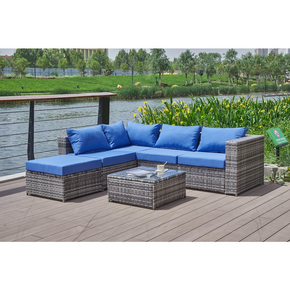 Nazimi 86'' Outdoor Patio Sectional. Picture 6
