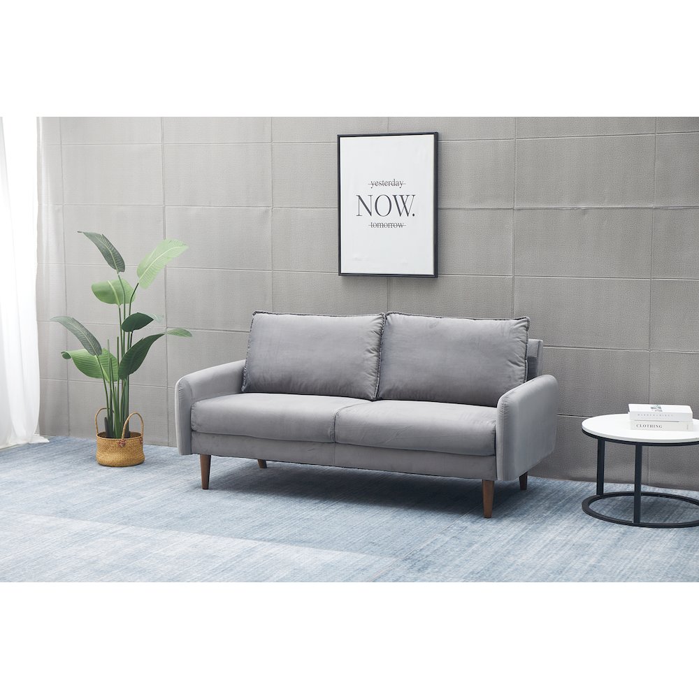 Jadier Velvet Living Room Sofa. Picture 4