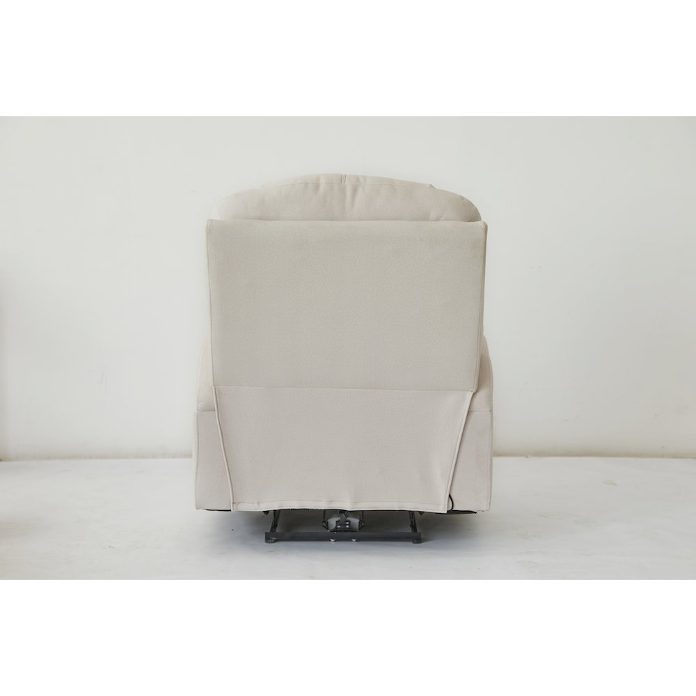 Kingway Arbore Fabric Power Recliner with USB and Cup Holders in Beige. Picture 7