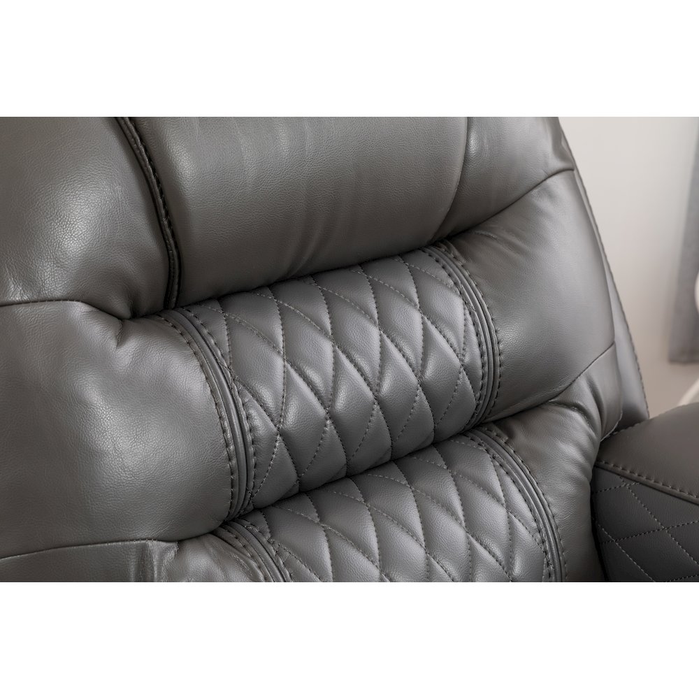 Ilyiano Two Tone Faux Leather Rocker Recliner In Gray. Picture 4