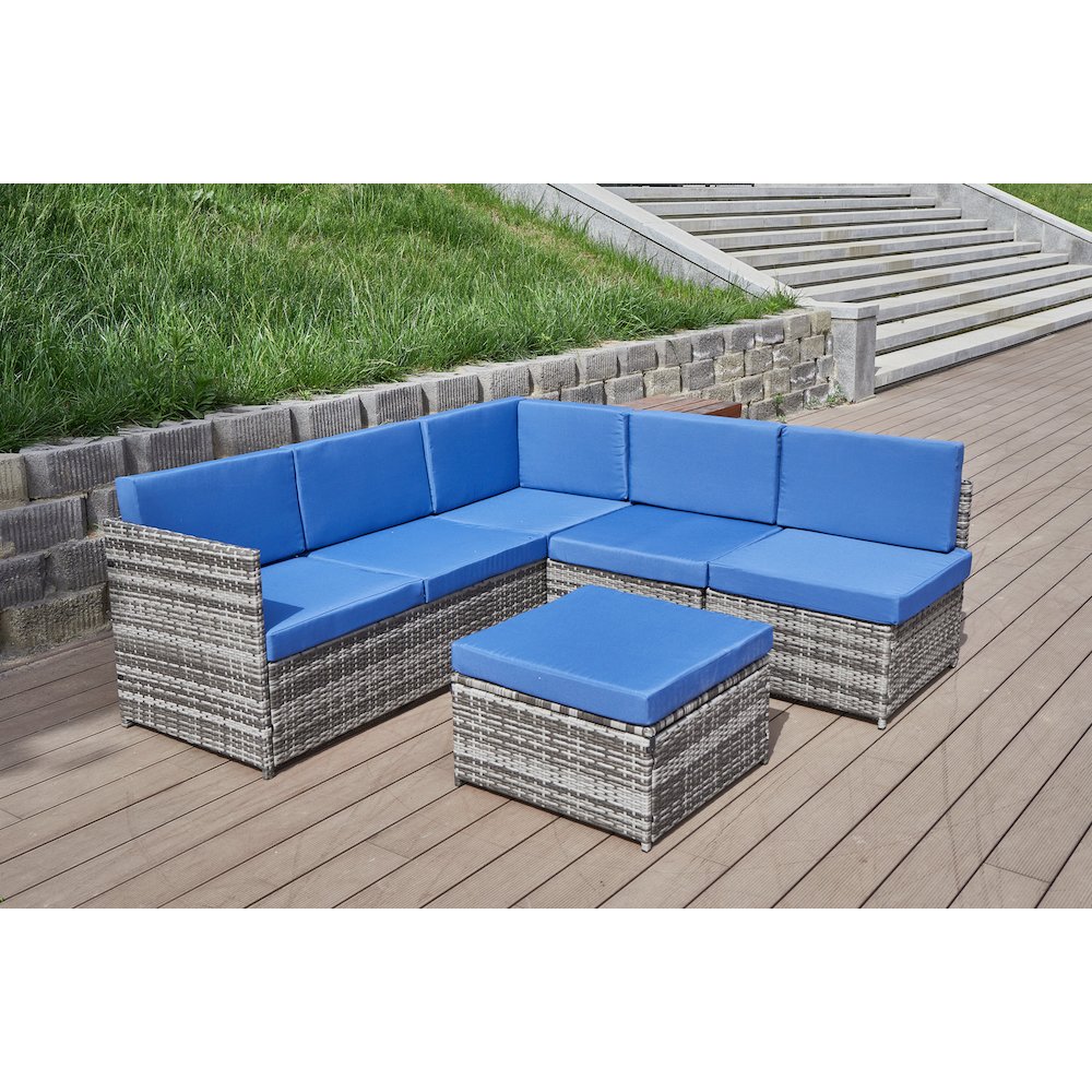 4-Piece Wicker Patio Furniture Sets Outdoor Sectional Sofa Set Sectional. Picture 1