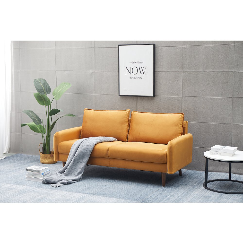 Jadier Velvet Living Room Sofa. Picture 3