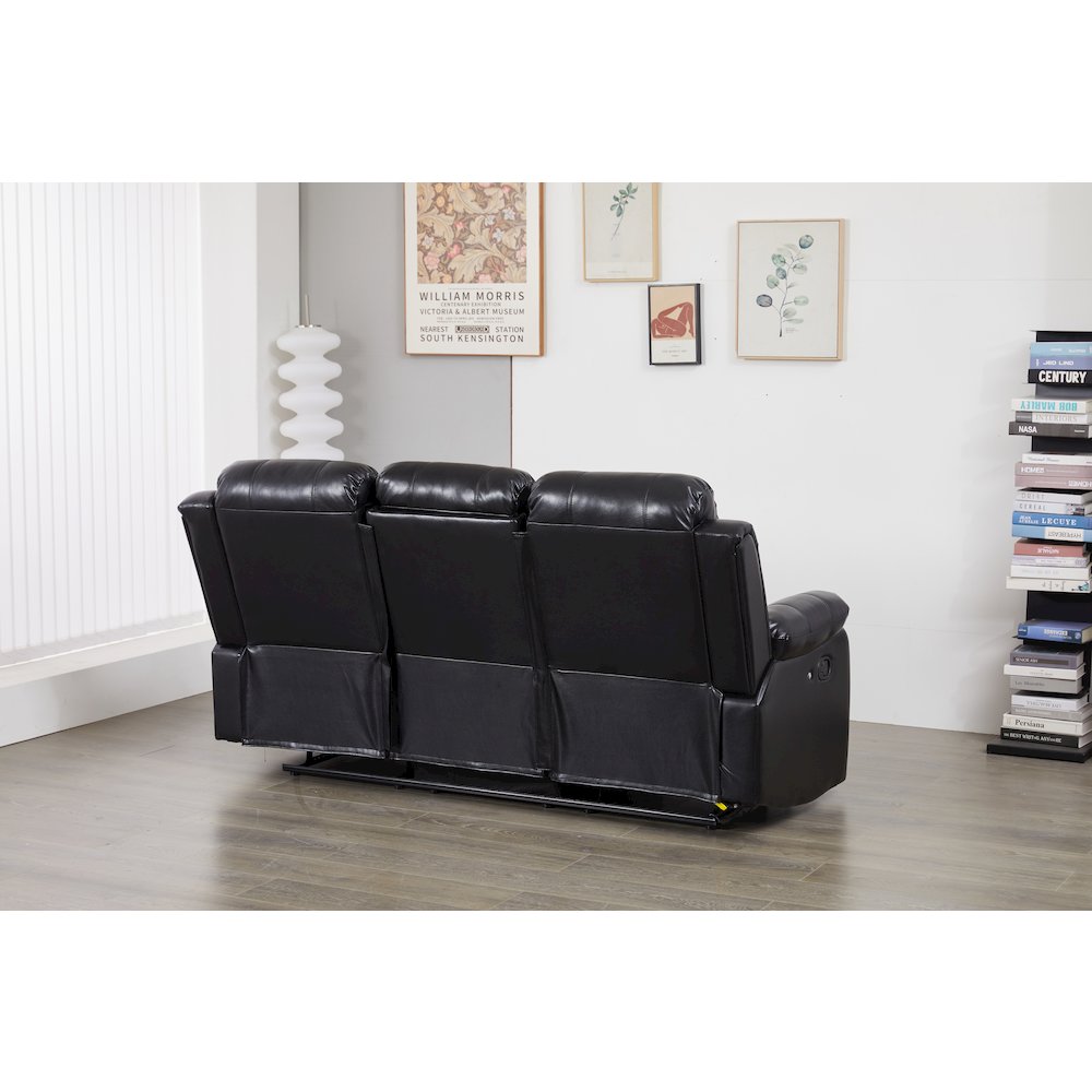 Faux Leather Manual Reclining Sofa Set – 3PC Home Theater Seating. Picture 3