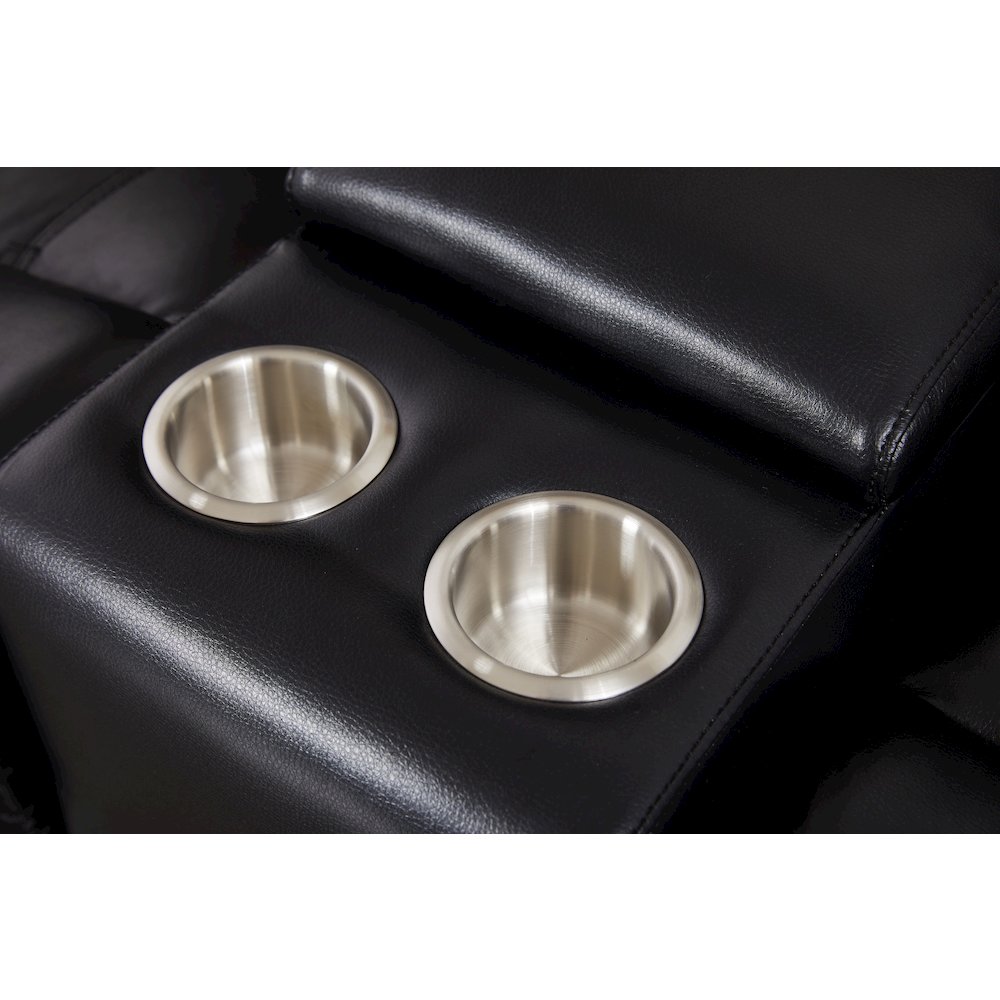 Faux Leather Manual Reclining Sofa Set – 3-Piece Home Theater Seating. Picture 3