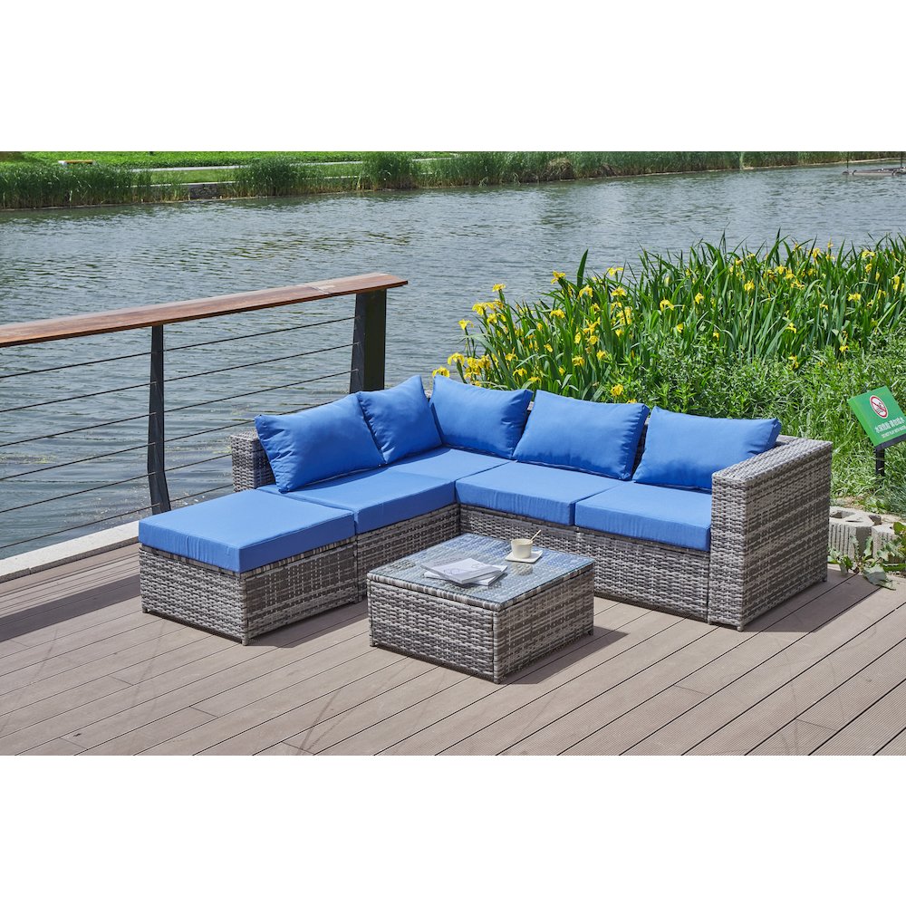 Nazimi 86'' Outdoor Patio Sectional. Picture 5