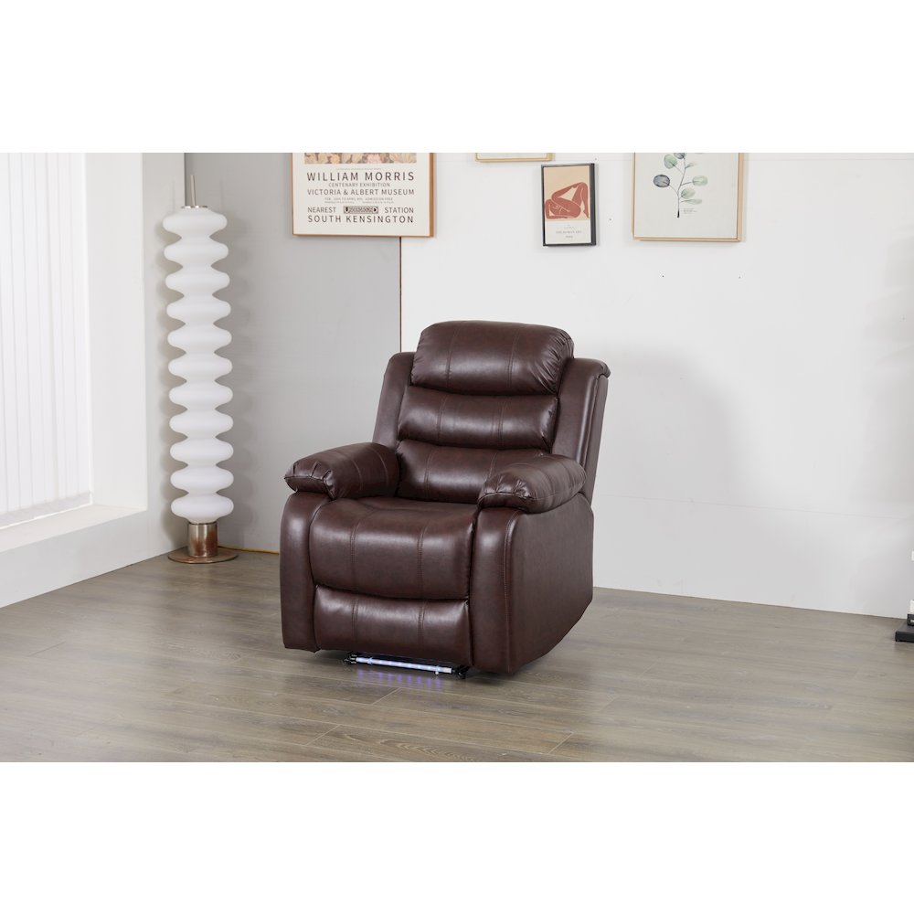 Luxury Faux Leather Recliner Chair with LED Lights. Picture 5