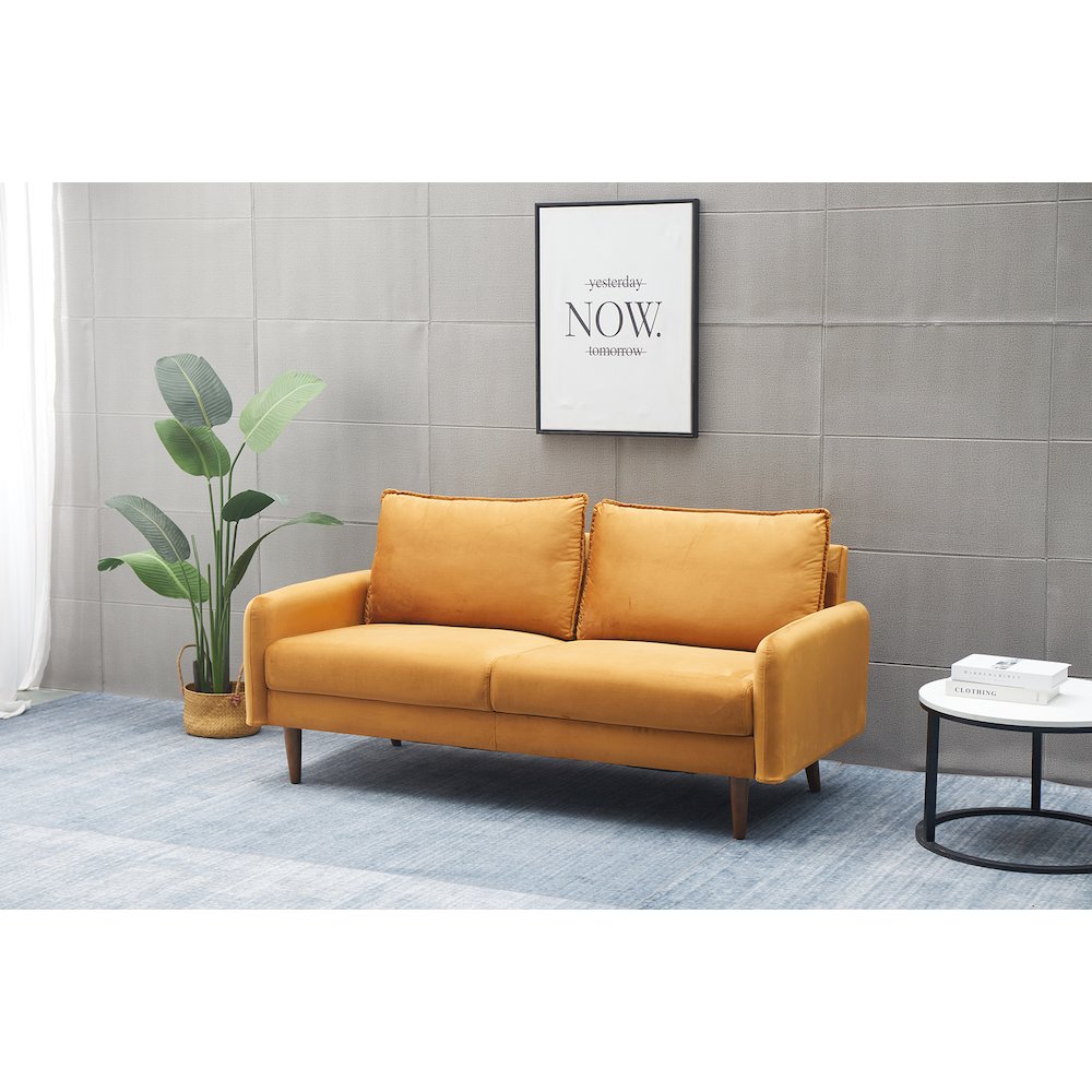 Jadier Velvet Living Room Sofa. Picture 4