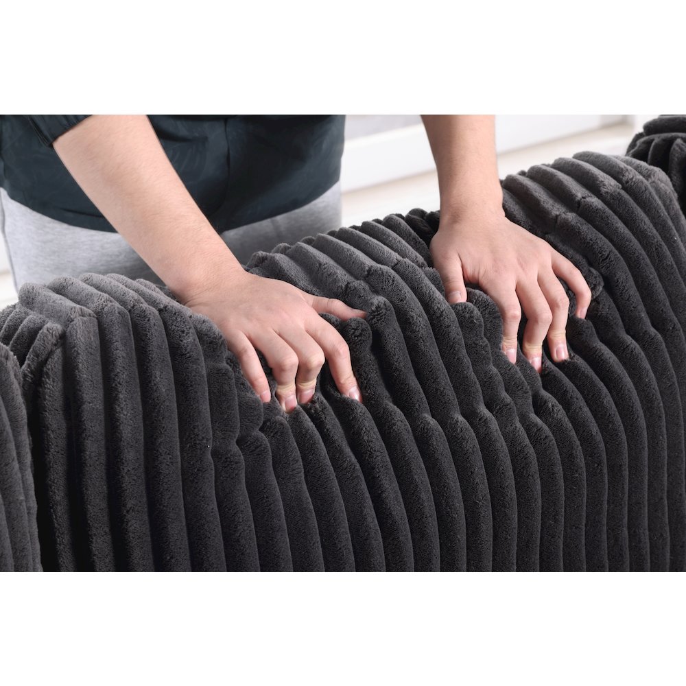 Oversized 111 Inch Wide Corduroy 3pc Sectional. Picture 5