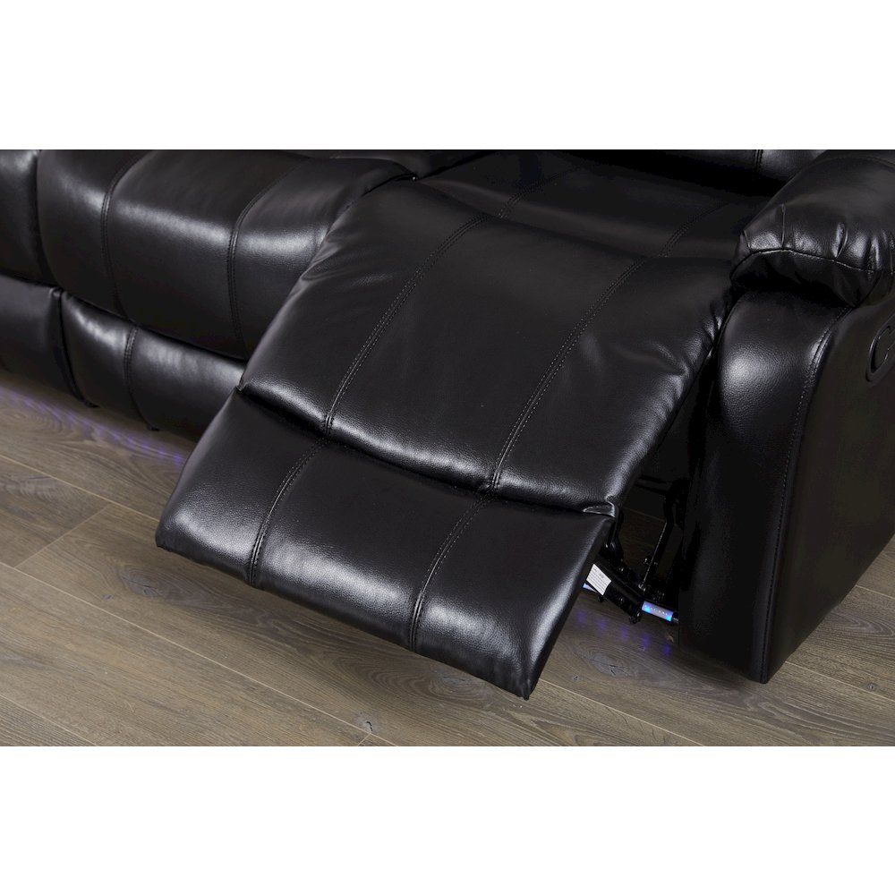 Faux Leather Manual Reclining Sofa Set – 3PC Home Theater Seating. Picture 5