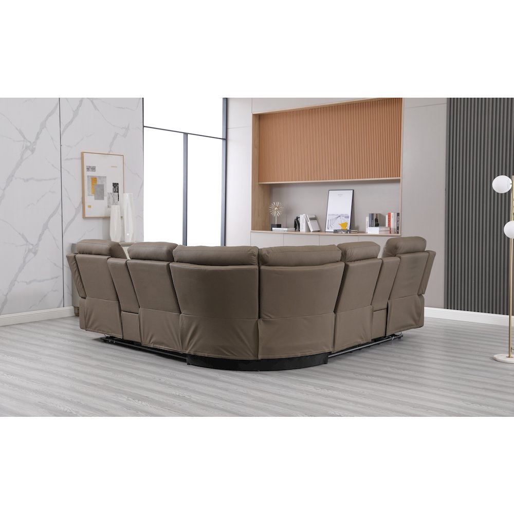 Modern Reclining Sectional Sofa with Cup Holders & Storage. Picture 6