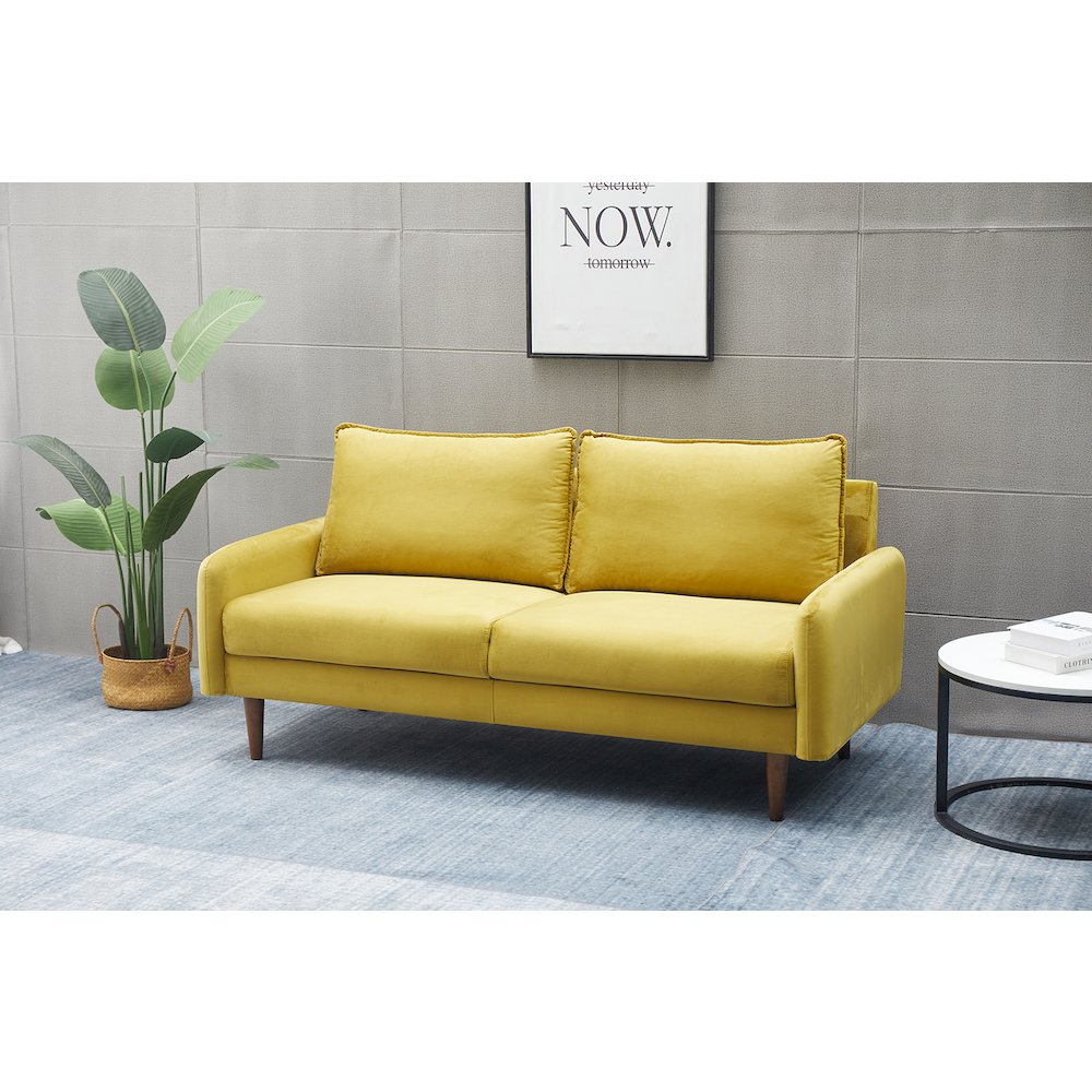 Jadier Velvet Living Room Sofa. Picture 4