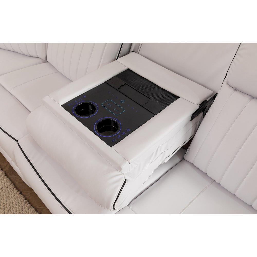 Raonne 3 - Piece Vegan Leather Power Reclining Sectional. Picture 8