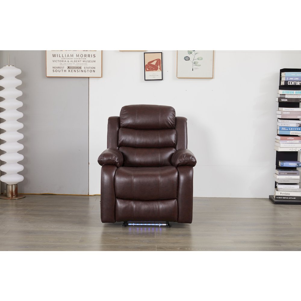Luxury Faux Leather Recliner Chair with LED Lights. Picture 1