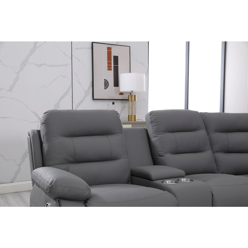 Modern Reclining Sectional Sofa with Cup Holders & Storage. Picture 7