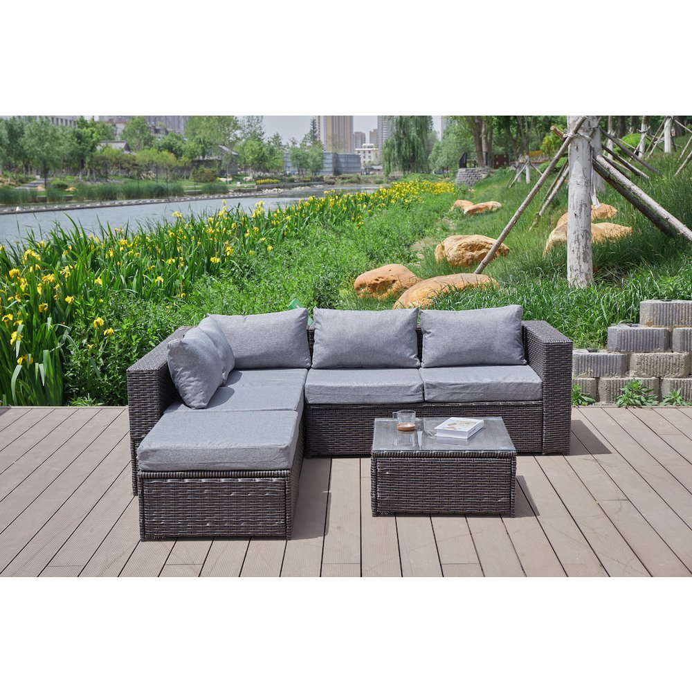 Nazimi 86'' Outdoor Patio Sectional. Picture 6
