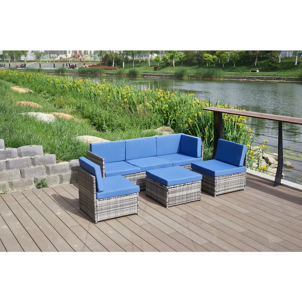 4-Piece Wicker Patio Furniture Sets Outdoor Sectional Sofa Set Sectional. Picture 5