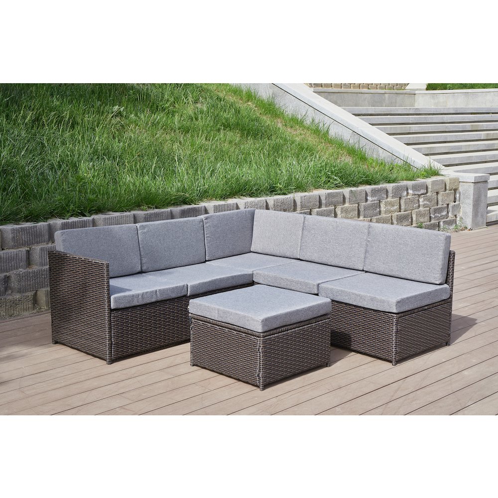 4-Piece Wicker Patio Furniture Sets Outdoor Sectional Sofa Set Sectional. Picture 1