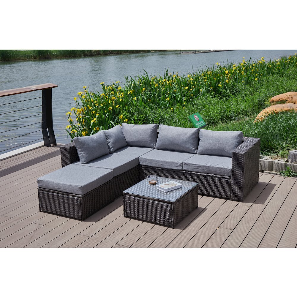 Nazimi 86'' Outdoor Patio Sectional. Picture 2