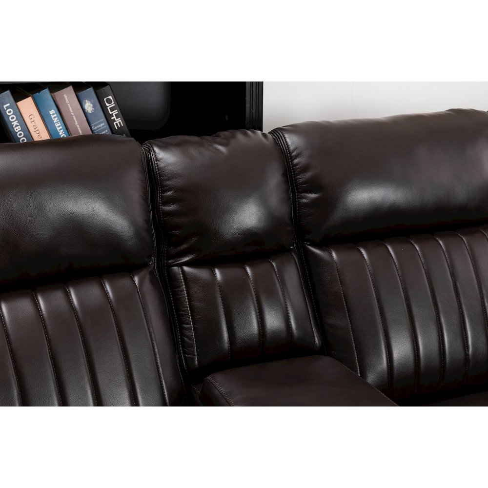 Raonne 3 - Piece Vegan Leather Power Reclining Sectional. Picture 9