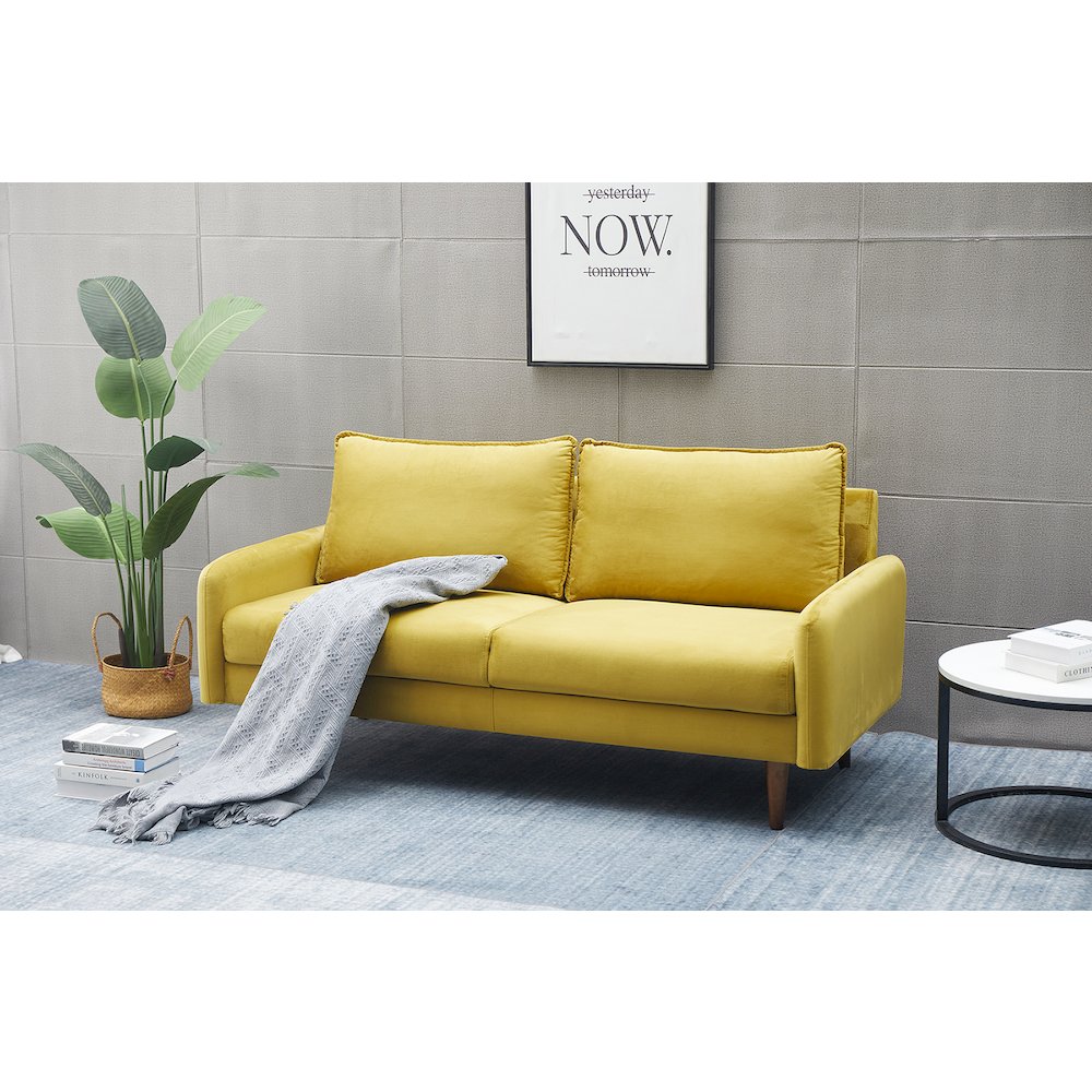 Jadier Velvet Living Room Sofa. Picture 3