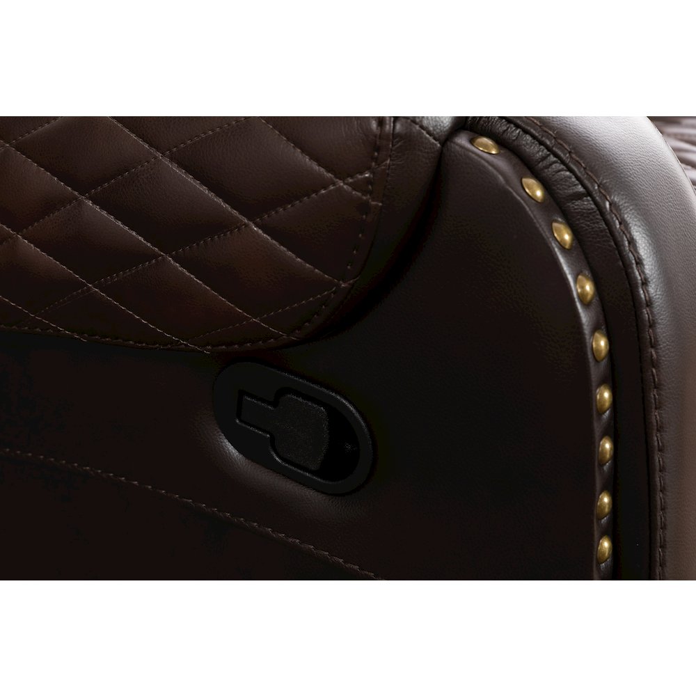 Ilyiano Two Tone Faux Leather Livingroom Reclining Sofa In Brown. Picture 9
